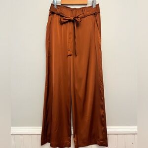Joie High Rise Wide Leg Satin Crops, Size Small
